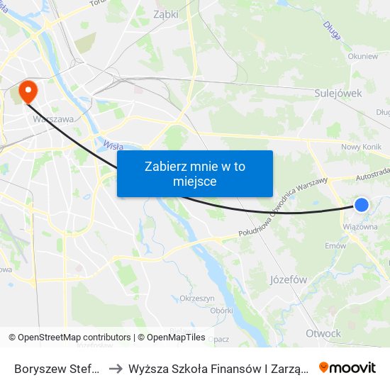 Boryszew Stefanówka 02 to Wyższa Szkoła Finansów I Zarządzania W Warszawie map