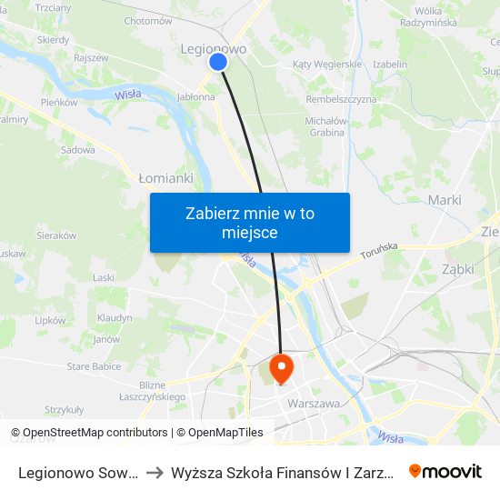 Legionowo Sowińskiego 04 to Wyższa Szkoła Finansów I Zarządzania W Warszawie map