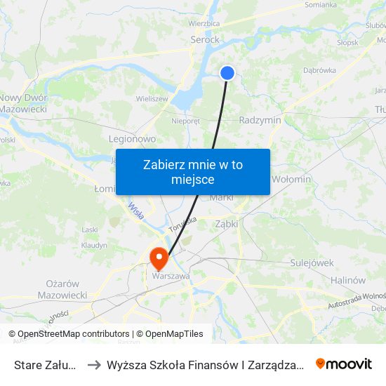 Stare Załubice 01 to Wyższa Szkoła Finansów I Zarządzania W Warszawie map