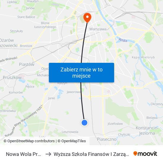 Nowa Wola Przepiórki 01 to Wyższa Szkoła Finansów I Zarządzania W Warszawie map