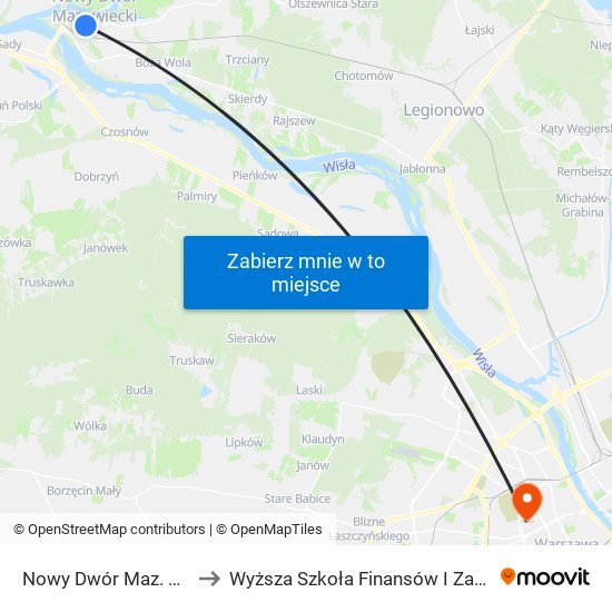 Nowy Dwór Maz. Urząd Miasta 01 to Wyższa Szkoła Finansów I Zarządzania W Warszawie map