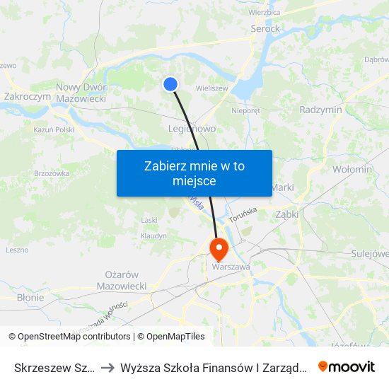 Skrzeszew Szkolna 02 to Wyższa Szkoła Finansów I Zarządzania W Warszawie map