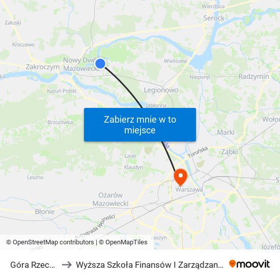 Góra Rzeczna 01 to Wyższa Szkoła Finansów I Zarządzania W Warszawie map