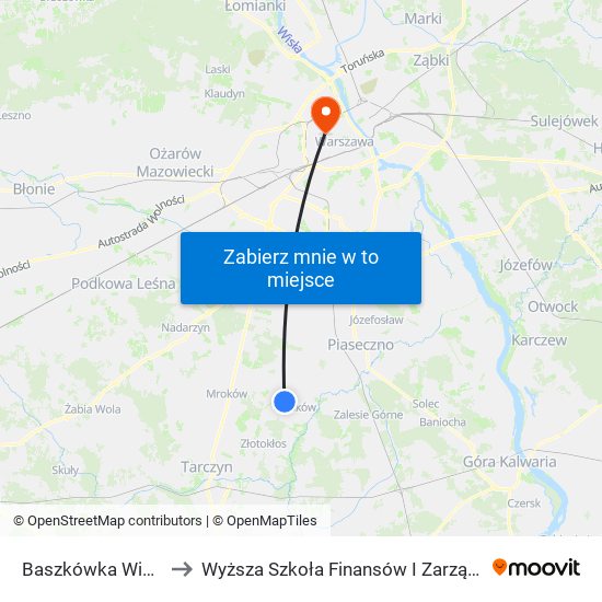 Baszkówka Wierzbowa to Wyższa Szkoła Finansów I Zarządzania W Warszawie map