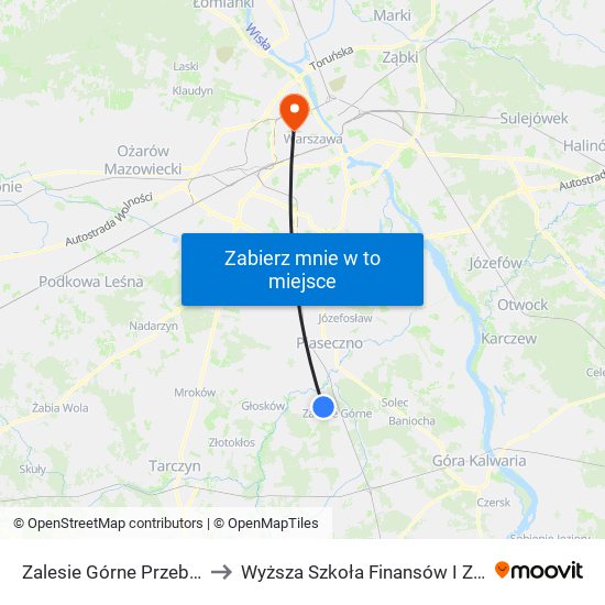 Zalesie Górne Przebudzenia Wiosny 01 to Wyższa Szkoła Finansów I Zarządzania W Warszawie map