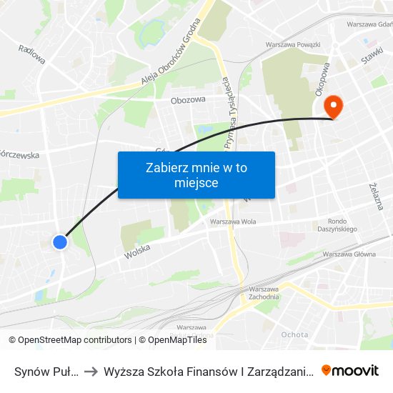 Synów Pułku 04 to Wyższa Szkoła Finansów I Zarządzania W Warszawie map