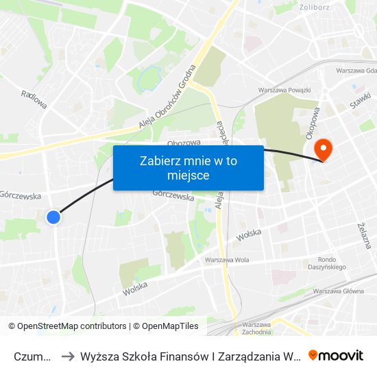 Czumy 05 to Wyższa Szkoła Finansów I Zarządzania W Warszawie map