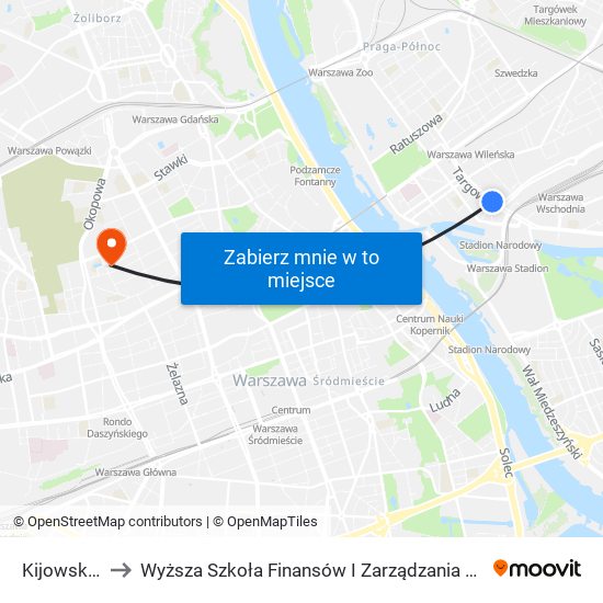 Kijowska 04 to Wyższa Szkoła Finansów I Zarządzania W Warszawie map