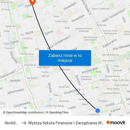 Norblin 03 to Wyższa Szkoła Finansów I Zarządzania W Warszawie map