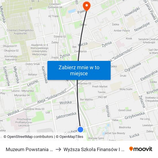 Muzeum Powstania Warszawskiego 01 to Wyższa Szkoła Finansów I Zarządzania W Warszawie map