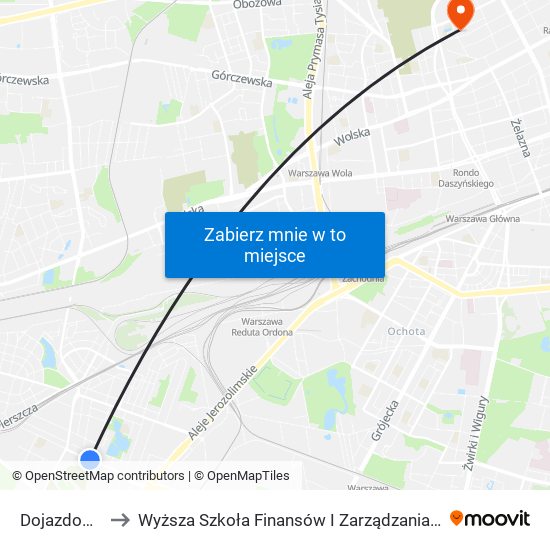 Dojazdowa 02 to Wyższa Szkoła Finansów I Zarządzania W Warszawie map