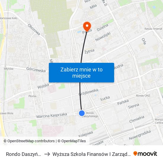 Rondo Daszyńskiego 09 to Wyższa Szkoła Finansów I Zarządzania W Warszawie map