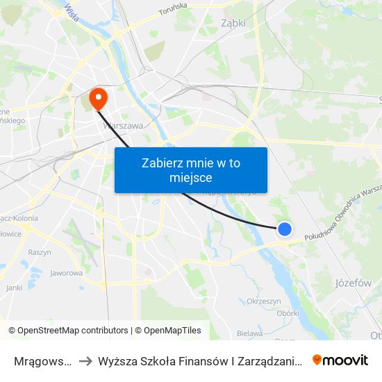 Mrągowska 02 to Wyższa Szkoła Finansów I Zarządzania W Warszawie map