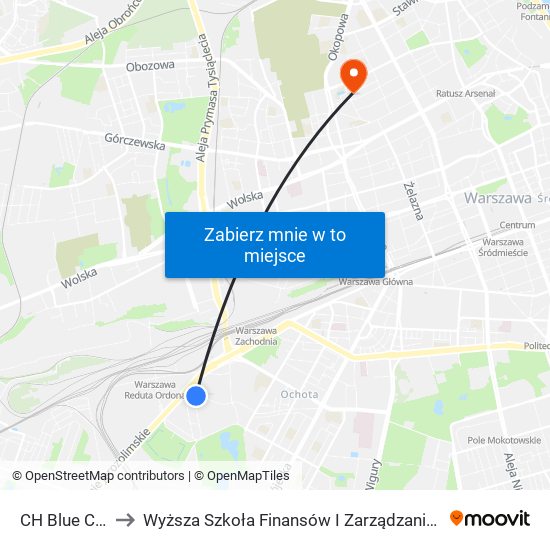 CH Blue City 01 to Wyższa Szkoła Finansów I Zarządzania W Warszawie map