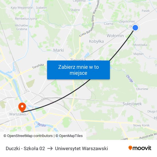 Duczki-Szkoła to Uniwersytet Warszawski map
