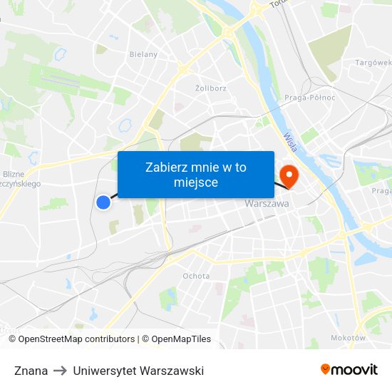 Znana to Uniwersytet Warszawski map