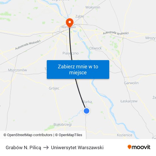 Grabów N. Pilicą to Uniwersytet Warszawski map