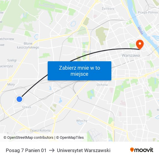 Posag 7 Panien 01 to Uniwersytet Warszawski map