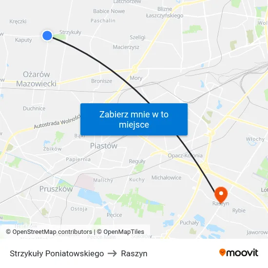 Strzykuły Poniatowskiego to Raszyn map