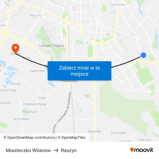 Miasteczko Wilanów to Raszyn map