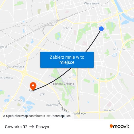 Goworka 02 to Raszyn map