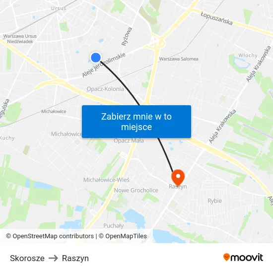 Skorosze to Raszyn map