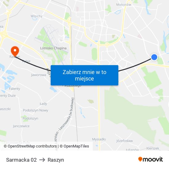 Sarmacka 02 to Raszyn map