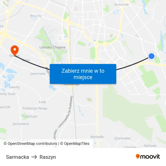 Sarmacka to Raszyn map