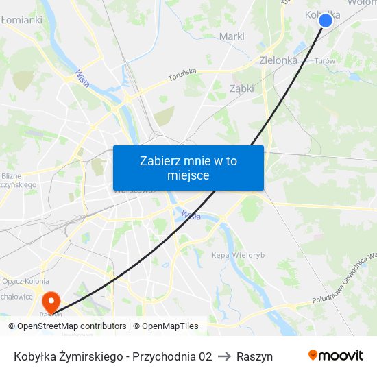 Kobyłka Żymirskiego - Przychodnia 02 to Raszyn map