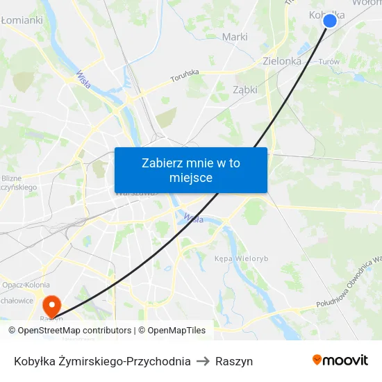 Kobyłka Żymirskiego - Przychodnia to Raszyn map