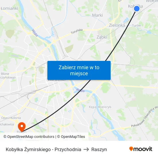 Kobyłka Żymirskiego - Przychodnia to Raszyn map