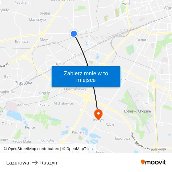 Lazurowa to Raszyn map