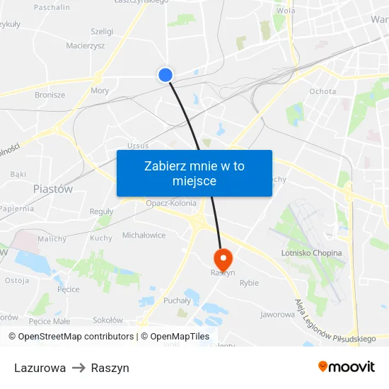 Lazurowa to Raszyn map