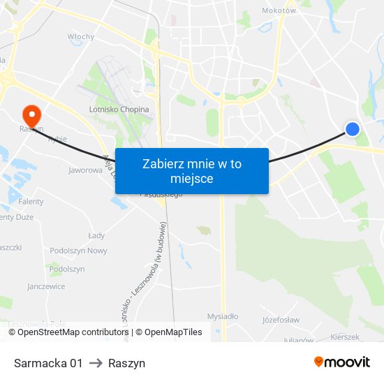 Sarmacka 01 to Raszyn map