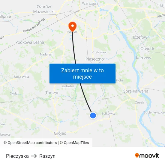 Pieczyska to Raszyn map