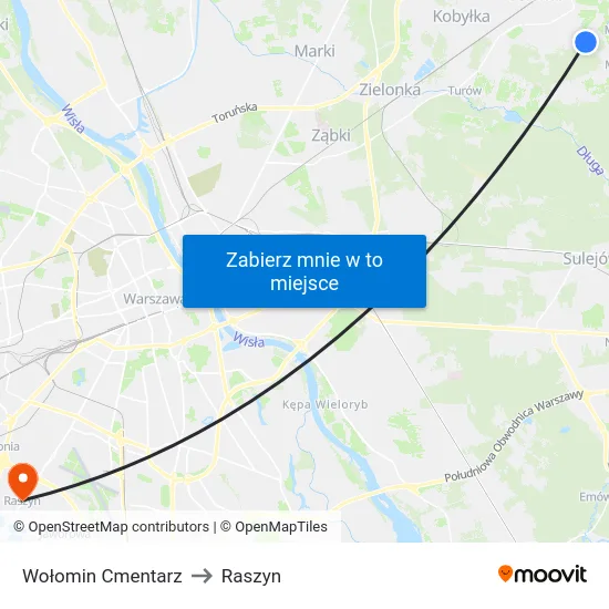 Wołomin Cmentarz to Raszyn map