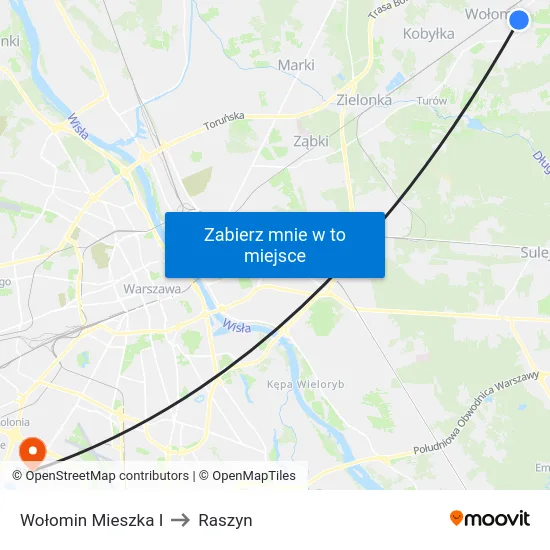 Wołomin Mieszka I to Raszyn map