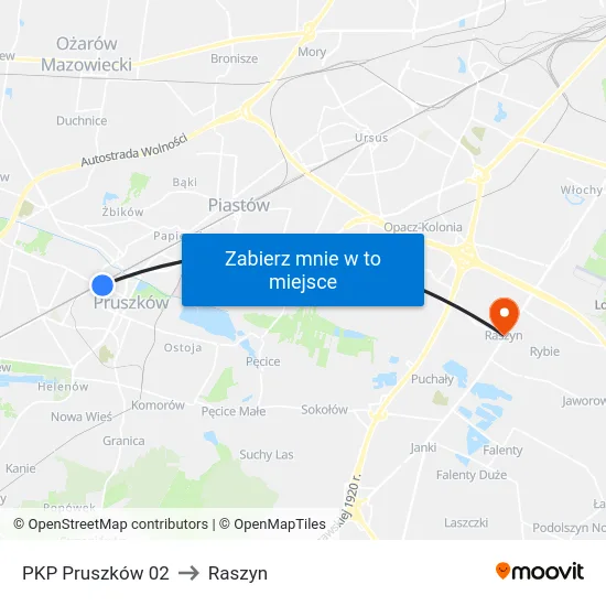 PKP Pruszków 02 to Raszyn map