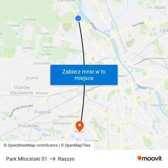 Park Młociński 01 to Raszyn map
