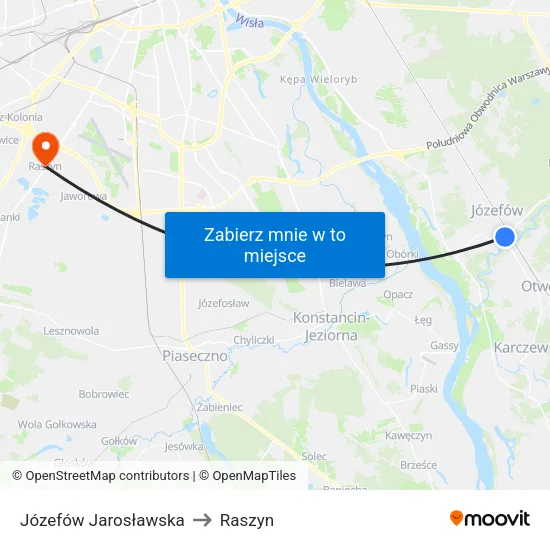 Józefów Jarosławska to Raszyn map