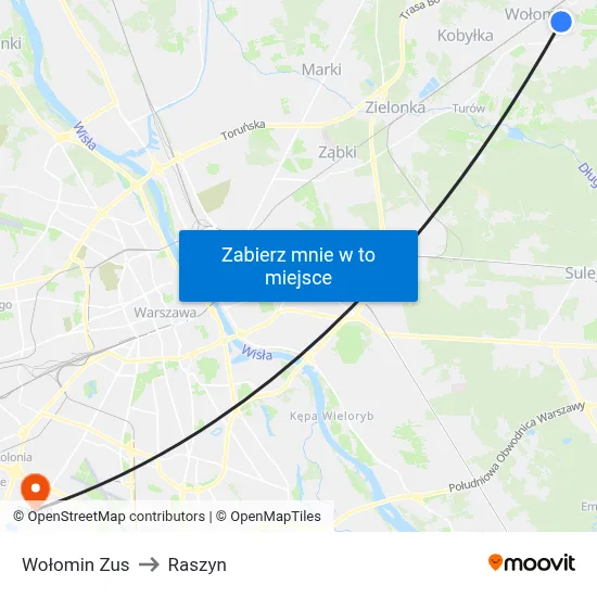 Wołomin Zus to Raszyn map