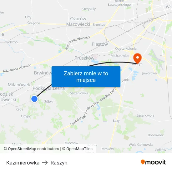 Kazimierówka to Raszyn map