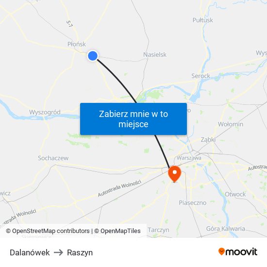 Dalanówek to Raszyn map