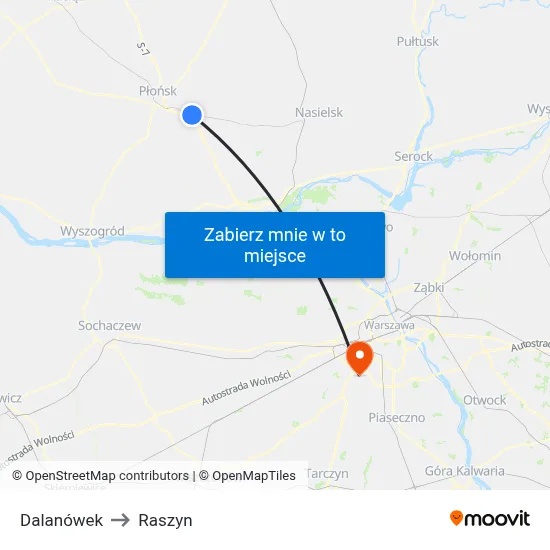 Dalanówek to Raszyn map
