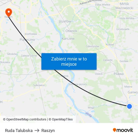 Ruda Talubska to Raszyn map