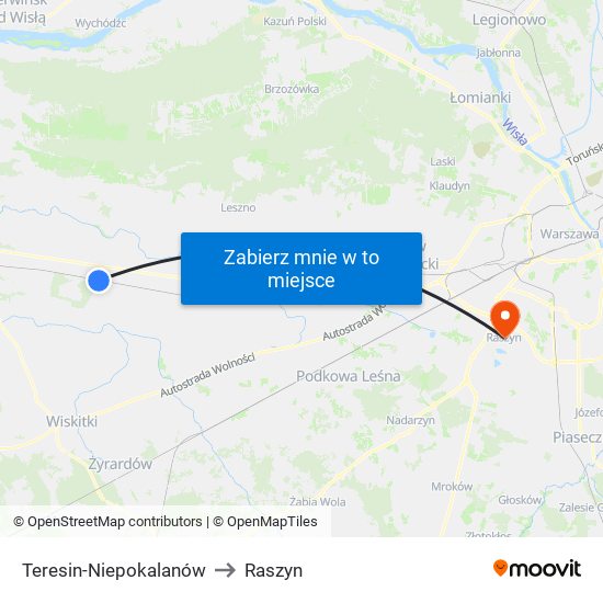 Teresin-Niepokalanów to Raszyn map