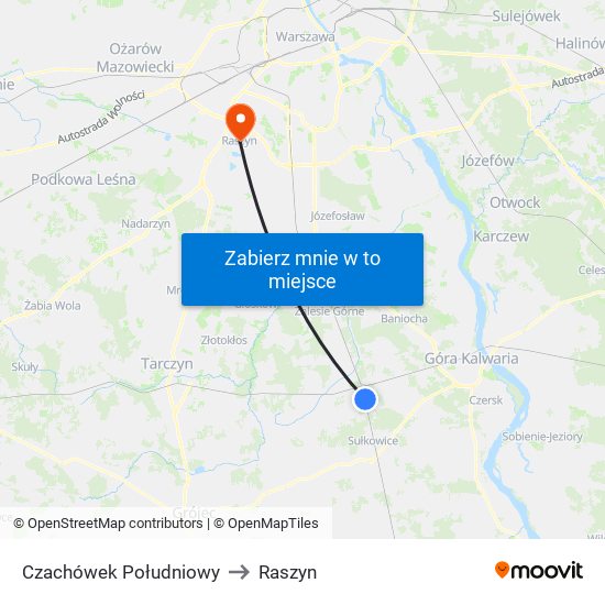 Czachówek Południowy to Raszyn map