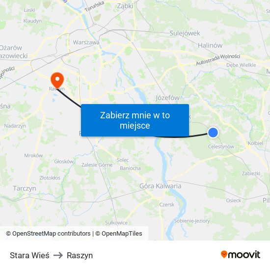 Stara Wieś to Raszyn map