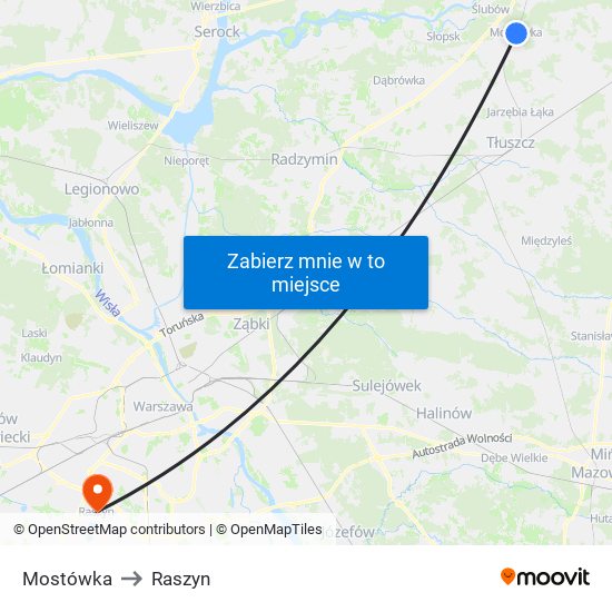 Mostówka to Raszyn map