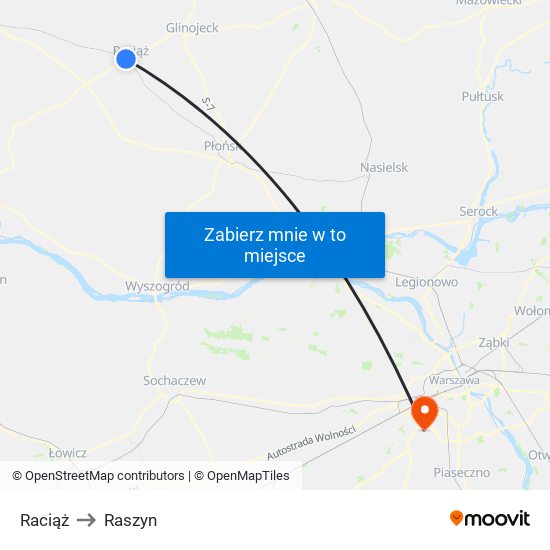 Raciąż to Raszyn map